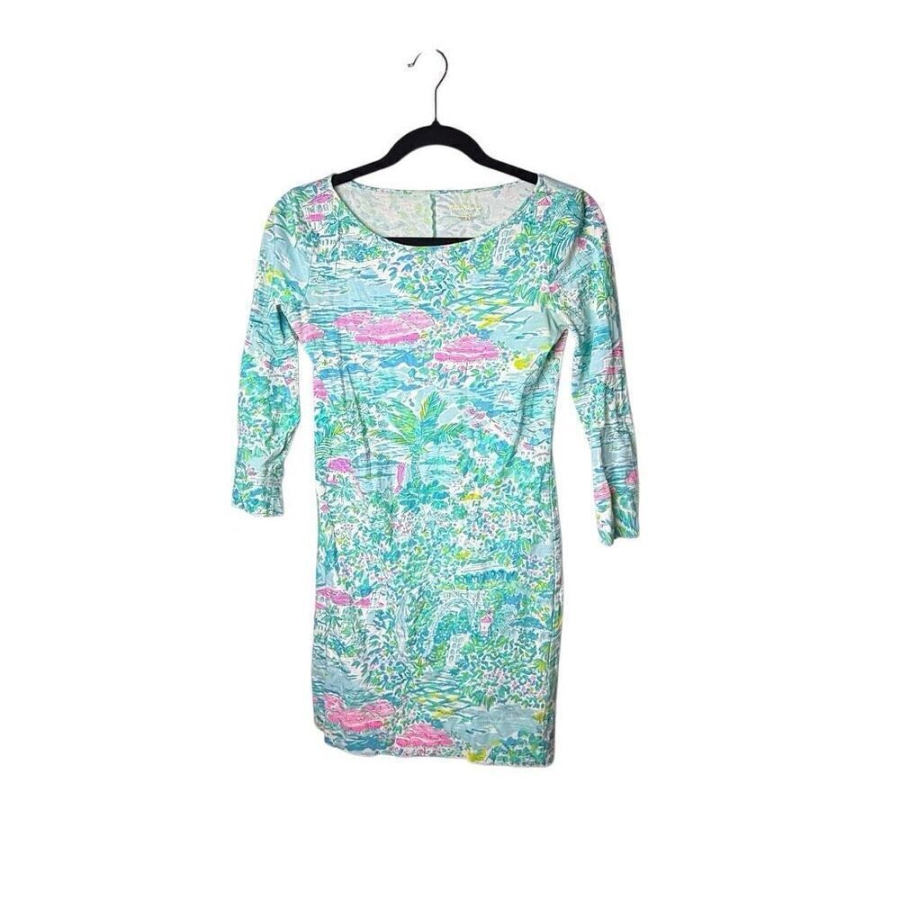 NWT LILLY PULITZER SIZE  XXS MARLOWE DRESS *SUNSHINE CITY* GUSTAVIA GREEN🌴